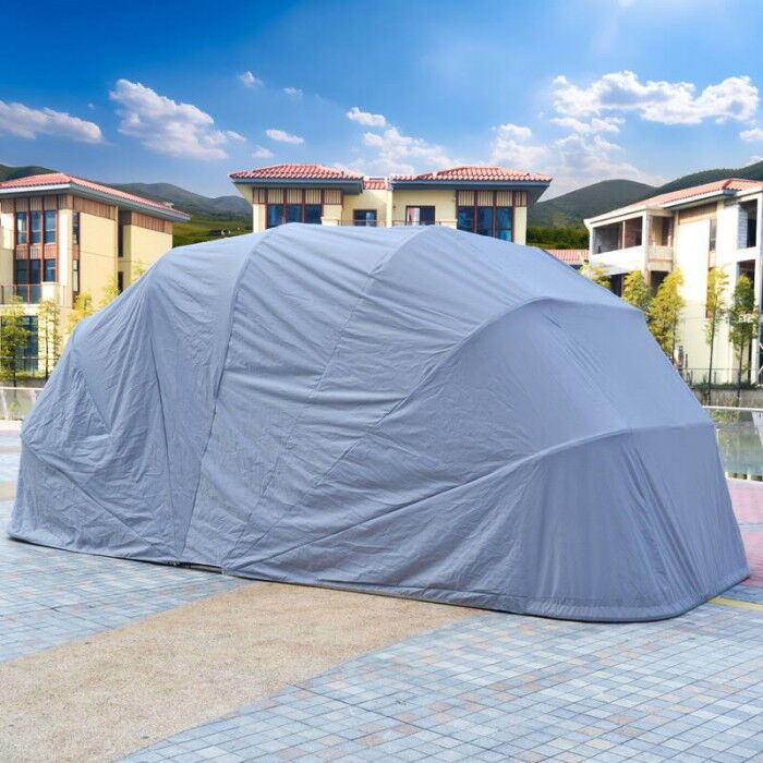 Grey Tent Garage, Foldable Carport Portable Garage 600x270x250cm
